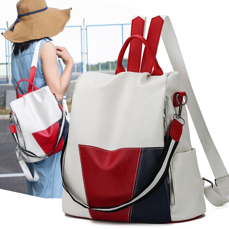 Luxury Anti Theft Women Backpack Durable PU Leather School Backpack Casual Girls Travel Backpack