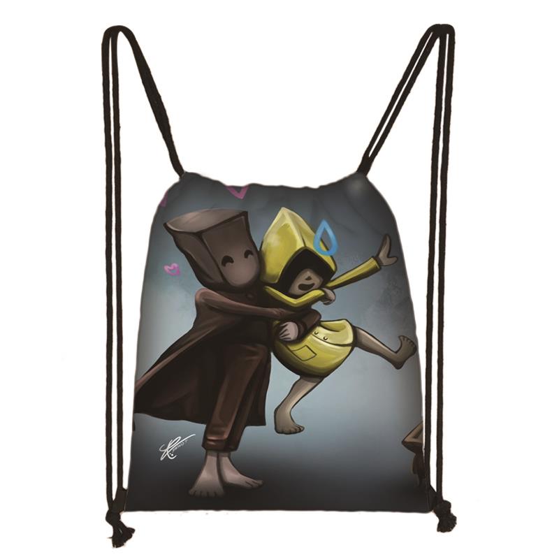 Game Little Nightmares 2 Drawstring Bag Student Schoolbag Cool Backpack Teenager Travel Bag Women Men Bookbag Casual Bags: 013