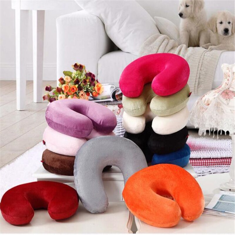 Almohada de cuello para coche, cojín en forma de U, almohada deportiva transpirable para oficina, almohada de viaje para dormir para niños, almohada de soporte para cabeza y cuello para adultos
