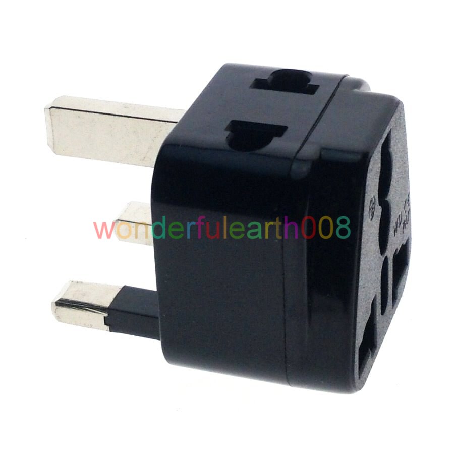 (10 PCS) UK, Singapore, Malaysia, Brunei, HK, 2 in 1 Electrical Plug Adapter AC100~250V 13A Black Color