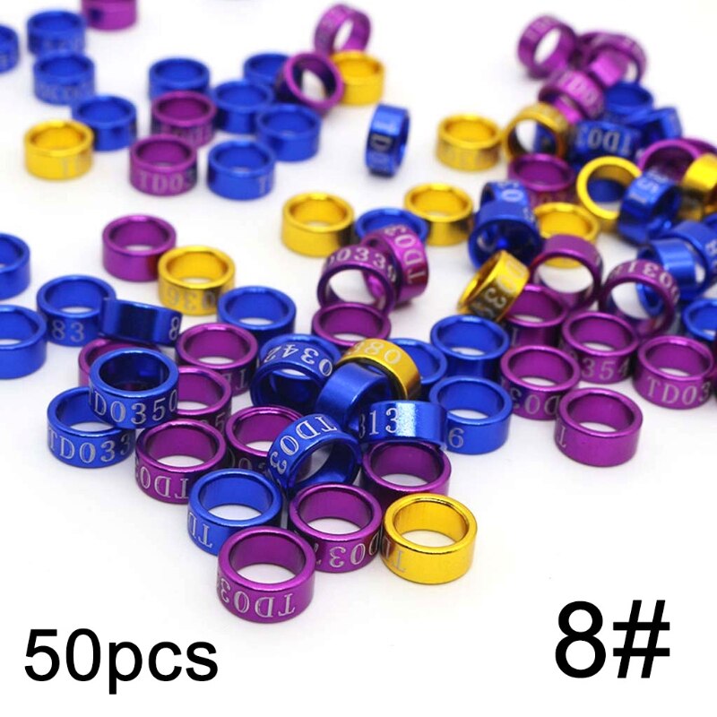 50 Pcs Dove Bands Bird Foot Ring Species Identify Training Rings Pet Bird Label Sign for Pigeon Dove Chicks Small Pet: 9FF801694-8