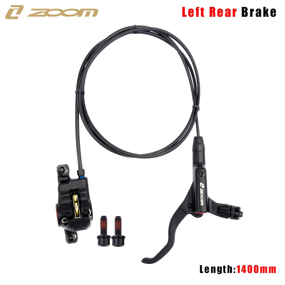 ZOOM HB-875 Mountain Bike hydrauliczny hamulec tarczowy przód i tył 800mm/1400mm hamulec rowerowy MTB ciśnienie oleju zacisk hamulcowy: Black Left Rear