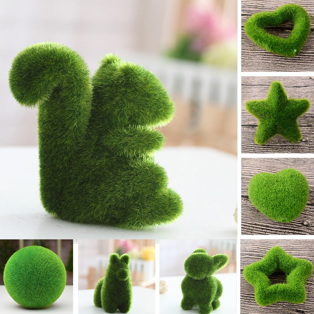 Bolas de musgo Artificial para decoración de jardín, plantas verdes, en casa, decoración de boda, adornos de musgo, accesorios de fotografía, 1 ud.
