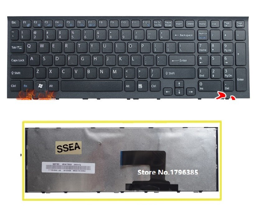 SSEA US Keyboard black for Sony VPC-EH VPCEH series Laptop Keyboard