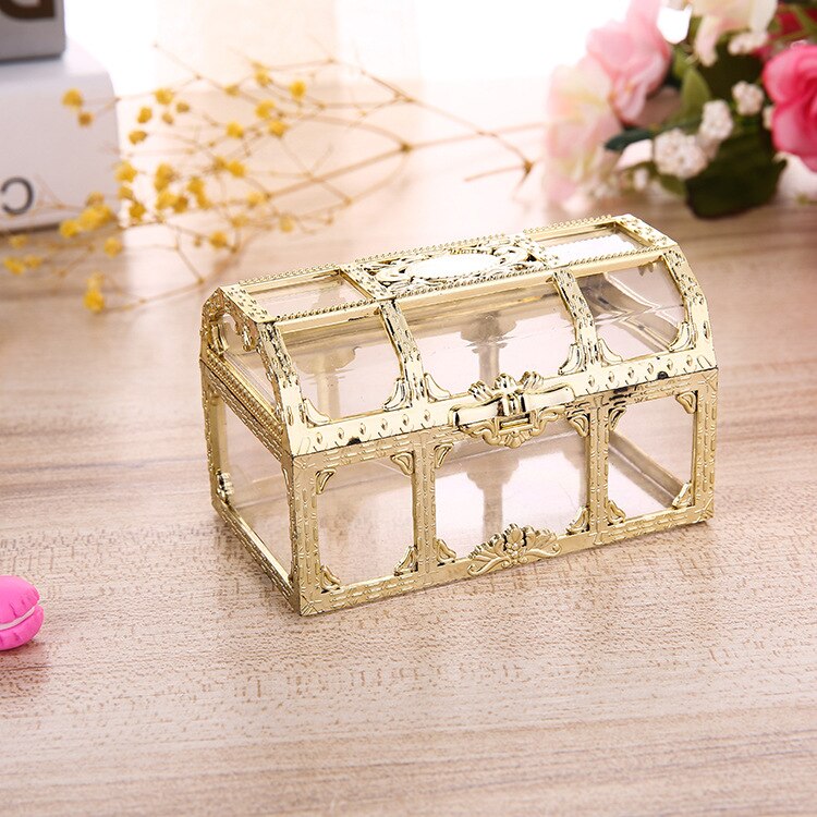 Meisjes zachte zus klei decoraties en ornamenten bruiloft snoepdoos haarspeld elastiek doos retro schatkist: Gouden doos / M