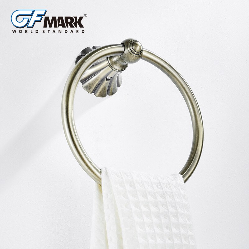 Gfmark antikk håndkle ringholder bronse børstet europeisk stil badetøy baderomsutstyr årgang toalett håndkle ringetone