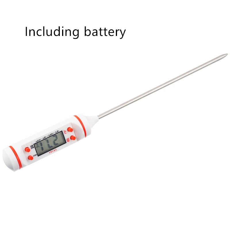 Digital mad termometer lang sonde elektronisk madlavning termometer til kagesuppe bbq kød køkken termometer værktøjer: Ført uden hvidt