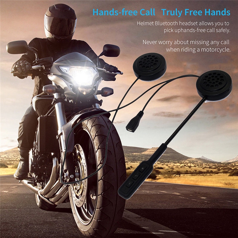 Bluetooth 5.0 motorcykel hjelm ridning håndfri hovedtelefon moto hjelm intercom stereo øretelefon moto tilbehør  mp3 højttaler