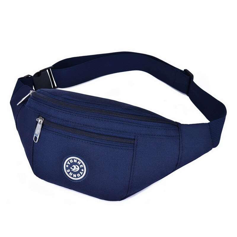 Marsupio da uomo borsa portafoglio da uomo borsa da cintura Casual grande per telefono borsa da donna borsa da viaggio in tela borsa da moto Fanny Banana Hip: B-blue