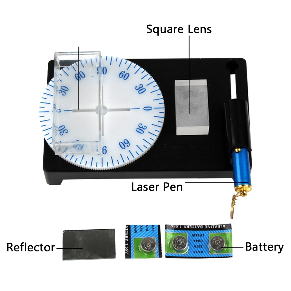 Light refraction total reflection demonstrator Physical optics experiment Light propagation reflection Teaching demonstration