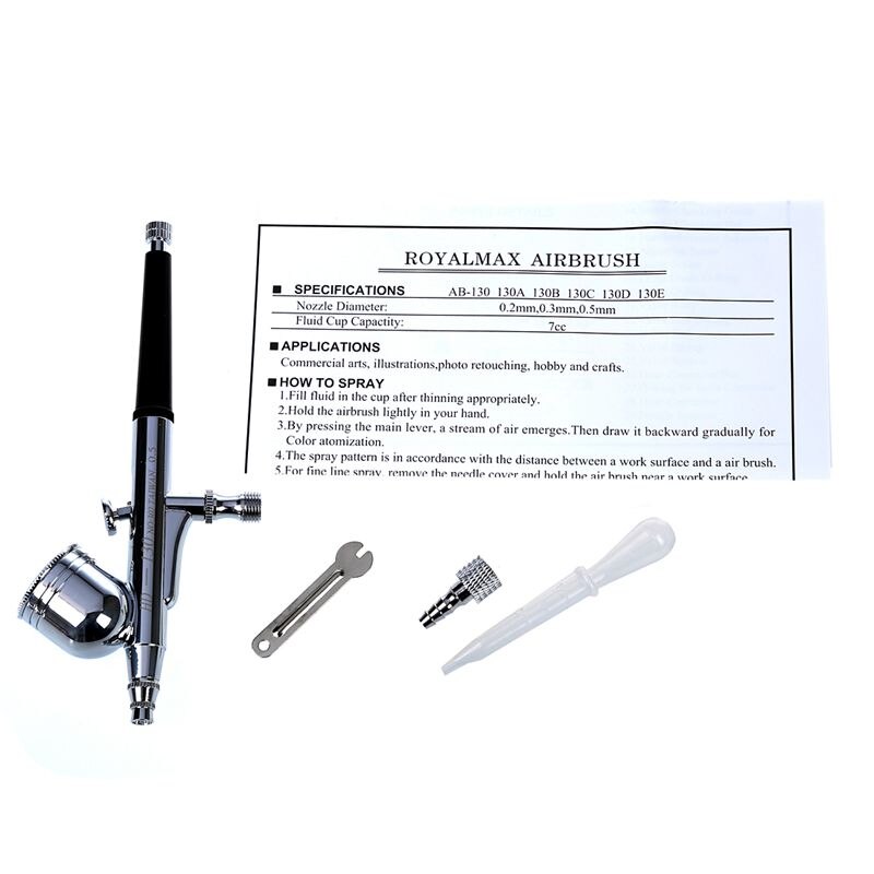 0.5mm 7cc Cup Dual Act Gravity Feed Airbrush Kit