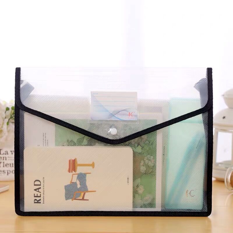 Transparent Big Capacity A4 File Folder Business Briefcase Document Paper Storage Bag Desktop Organizer Stationery