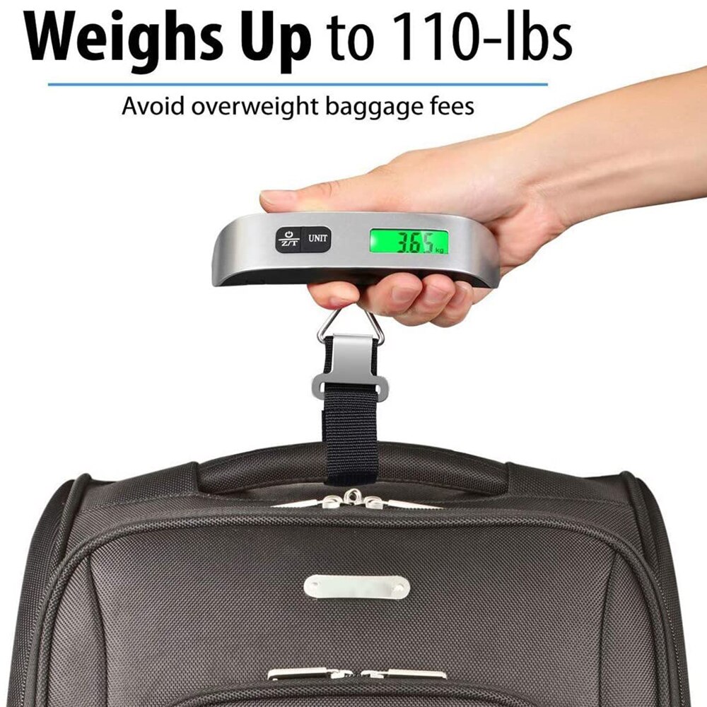 Draagbare Schaal Digitale Lcd Display 50Kg Elektronische Bagage Weegschaal Opknoping Koffer Reizen Weegt Bagage Tas Gewicht Balans Tool