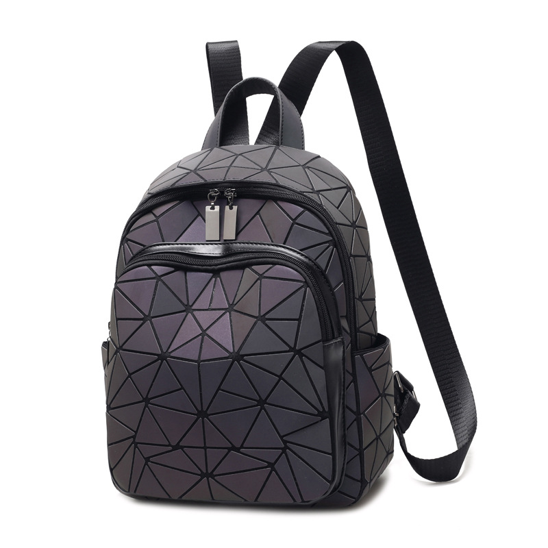 le dernier diamant treillis femmes sac à dos sac à main Kawaii gris lumineux voyage sac à dos filles garçons sacs d'école JC10171: Luminous