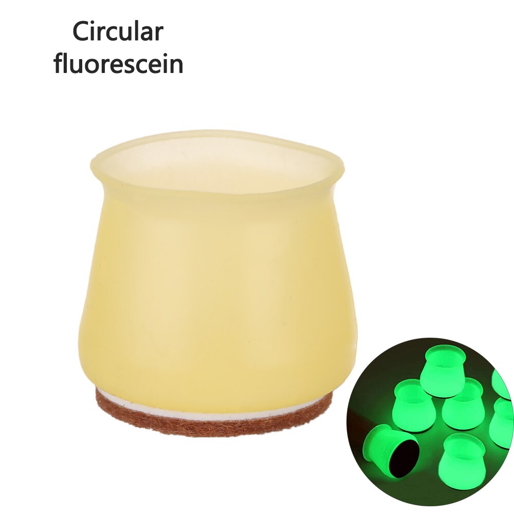 4 Pcs Silicone Round/Square Chair Table Foot Cover Protector Caps with Felt Bottom Furniture Anti-slip Mute Solid Pad