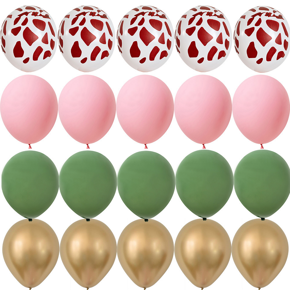 20 stks 12 inch Tijger/Luipaard/Giraffe Patroon Ballon Set voor Kinderen Wild Dier Jungle Safari Verjaardagsfeestje decoratie Benodigdheden: Licht Groen