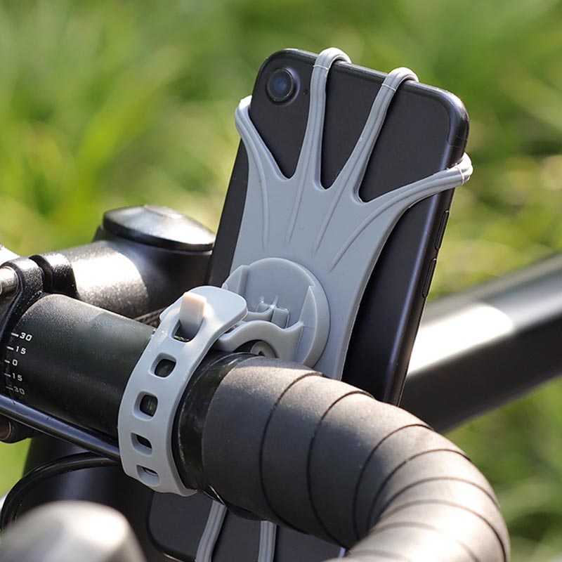 Soporte para teléfono móvil de silicona para motocicleta, soporte para teléfono de 360 grados, soporte para bicicleta y motocicleta, soporte de Clip anticaída, accesorios para motocicleta