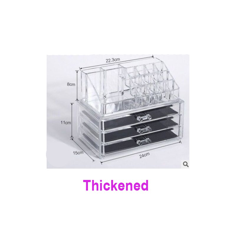 Acrylic transparent Makeup Organizer Storage Boxes Make Cosmetics Brush Organizer home Drawers Cotton Swabs Stick Storage case: 5Thickened