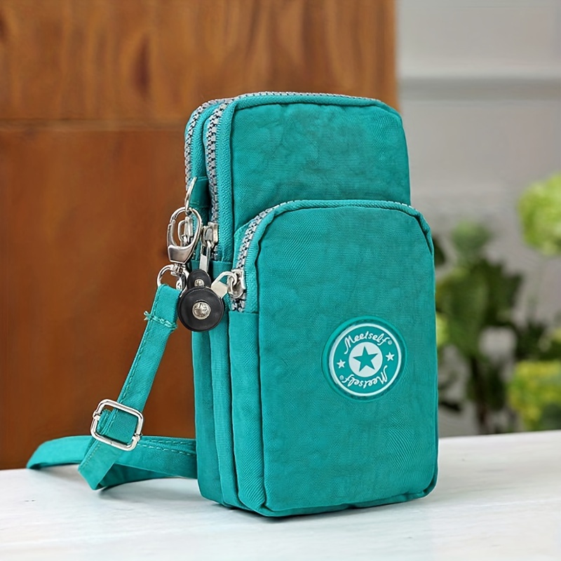 Crossbody Verticale Mobiele Telefoon Tas Vrouwen Hangende Arm Ouderen Mobiele Telefoon Tas Nek Doek Tas Draagbaar voor Wandelen Kleine Tas: green