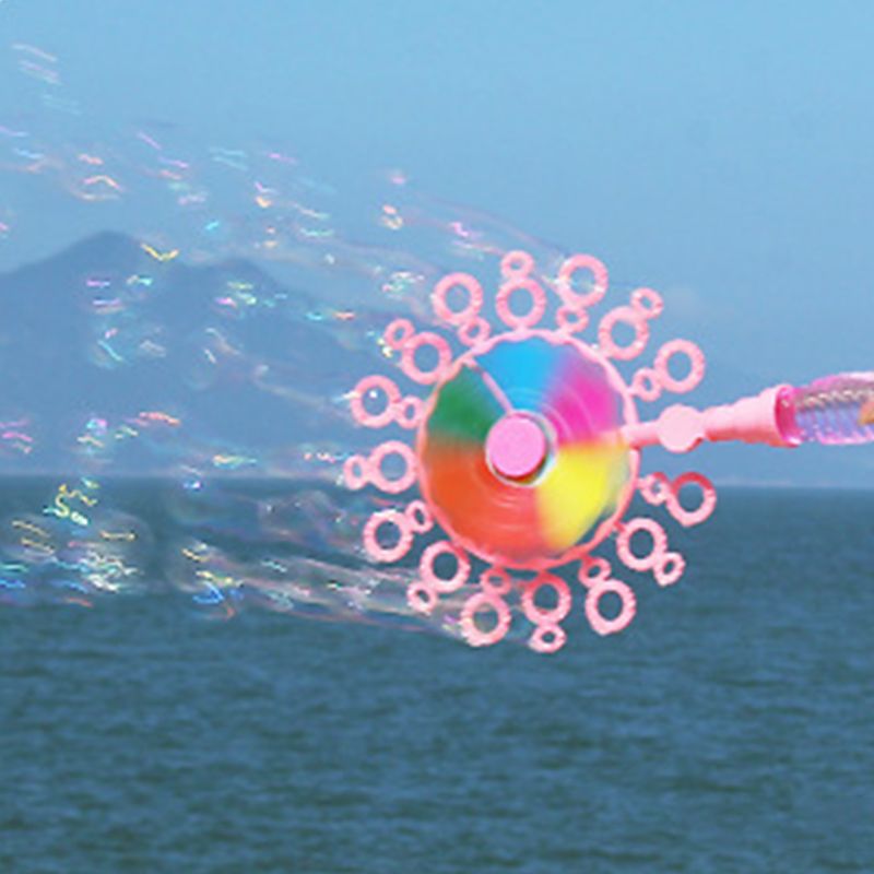 Divertente per Bambini tutto'aperto Giocattoli Doppio Foro Mulino A Vento sbarra Bolla di Sapone Acqua bolla macchina bolla per Bambini Regalo Di Natale