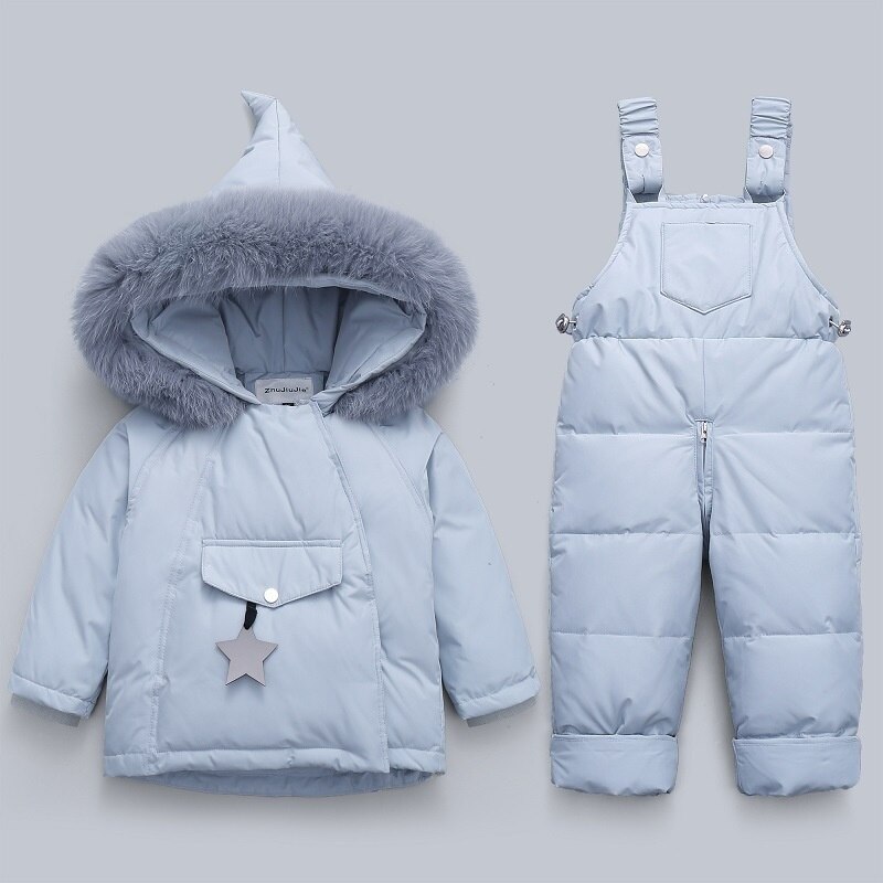 Crianças inverno quente para baixo jaqueta macacão crianças da criança do natal menina menino roupas casaco calças parka bebê macacão conjuntos de roupas