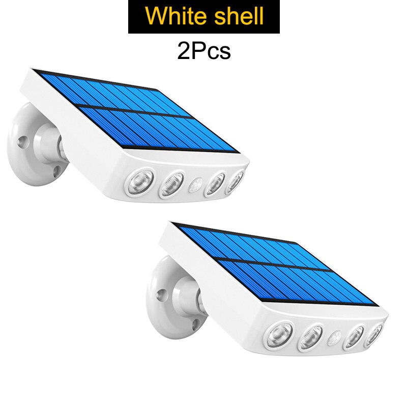 Camera Imitation Wireless Solar Lights Outdoor Motion Sensor Wall Lamp Garden Home Security Lighting: 2pcs white shell / warm white