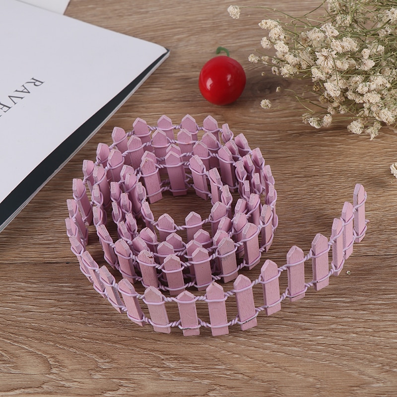 100cm*3cm diy mini lille hegn barriere træ håndværk miniature fe haven terrarium dukke gren palings showcase dekoration