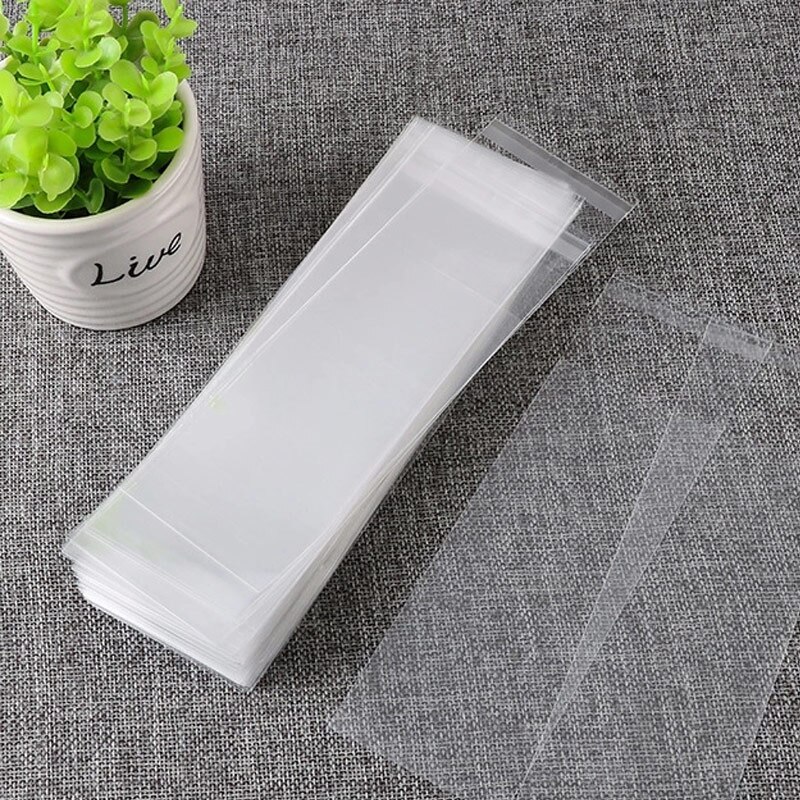 100Pcs Clear Plastic Self Adhesive Bag Small Mini Resealable Packaging Self Sealing Fresh-keeping Dustproof Cookie Part Can