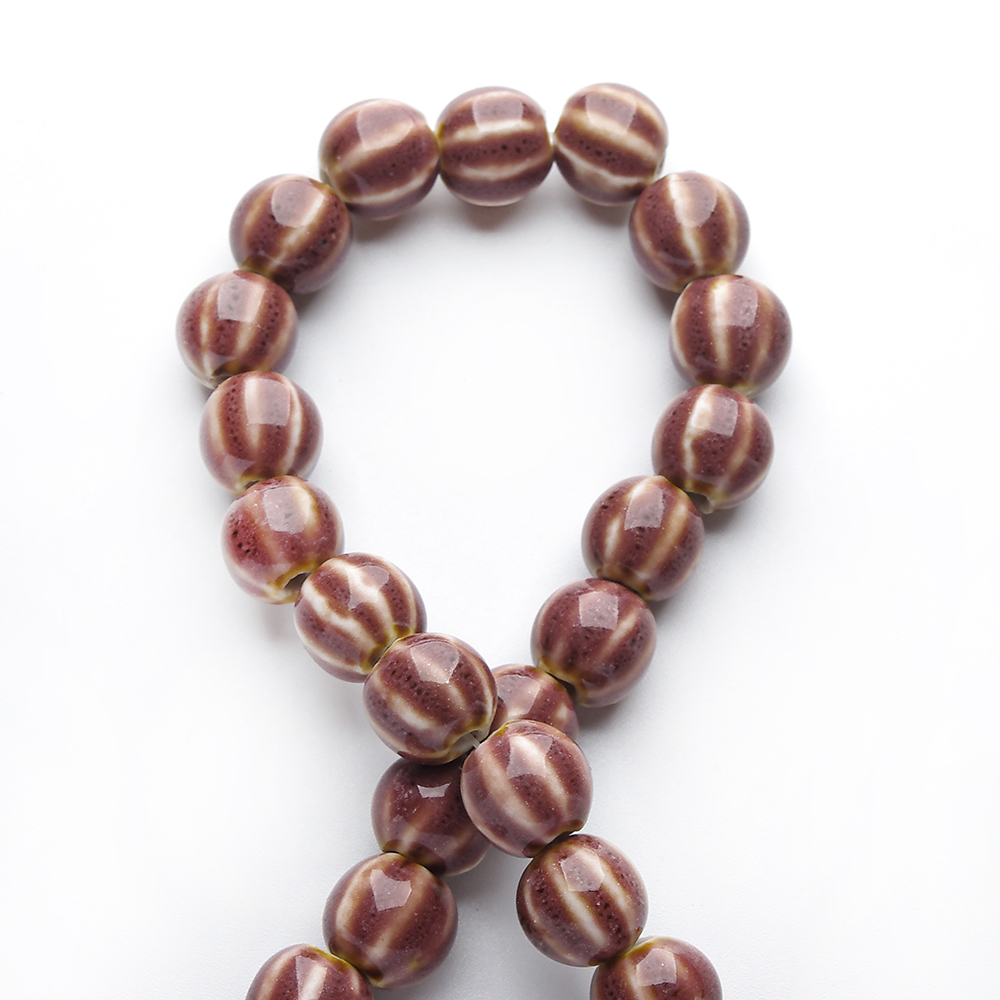 1 hebra 28 Uds. Cuentas redondas de cerámica de 1,1 cm porcelana hecha a mano DIY para la fabricación de joyas fabricación de cuentas de porcelana esmaltada: Azul cielo