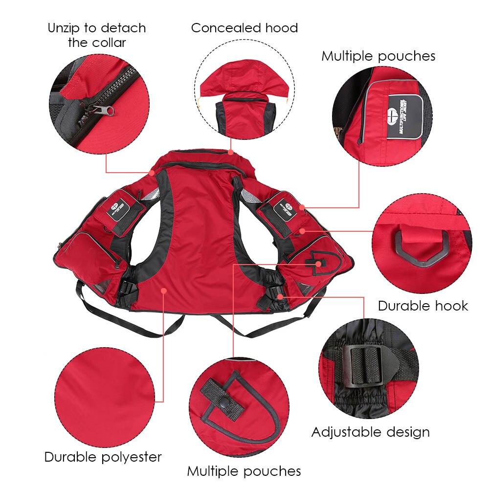 Multifunction Fishing Jacket Water Sports Adult Safety Life Jacket Fishing Swimming Boating Drifting Survival Vest