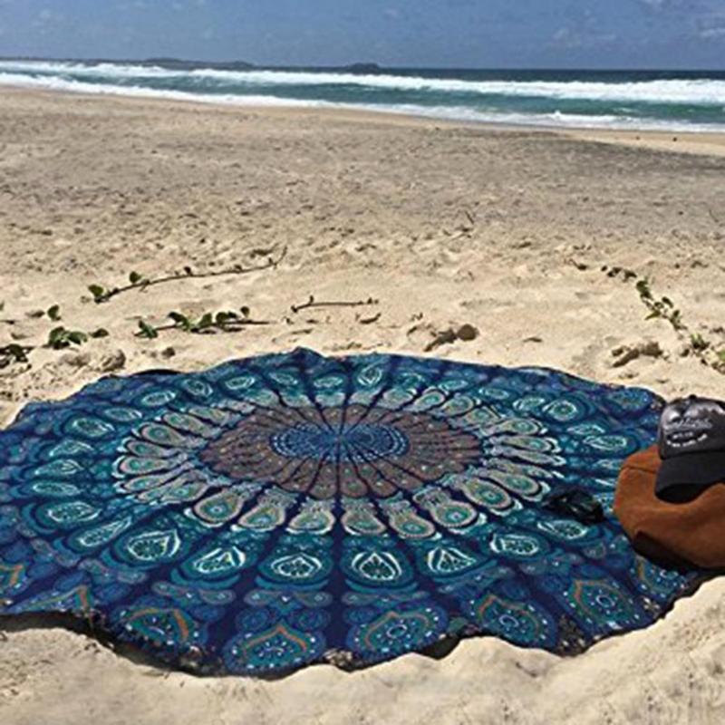 Strand Mat Ronde Chiffon Picknick Deken Waterdicht Outdoor Camping Tapijt Tafelkleed Cover Boho Sjaal Multifunctionele Decor Mat