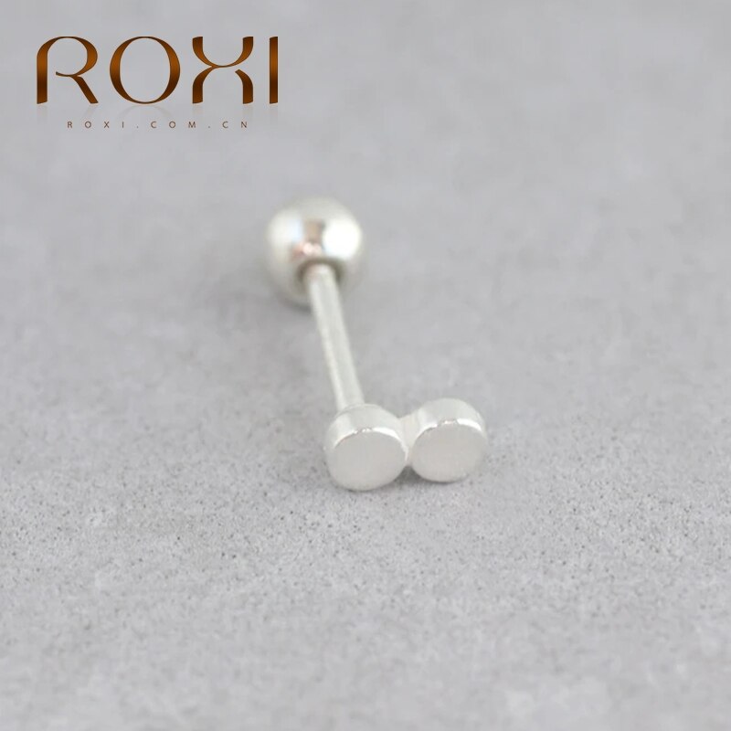 ROXI Simple Glasses Frames Heart Thread 925 Sterling Silver Stud Earrings for Women Silver Small Earring Fine Jewelry Pendientes: Glasses 