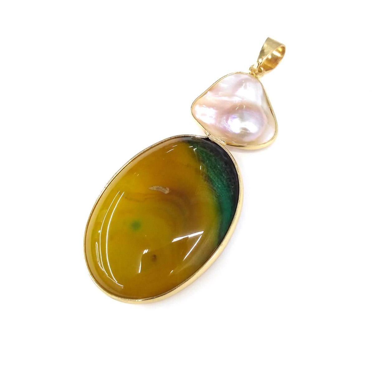 Naturale di Pietra Alla Moda Agate Pendenti Con Gemme E Perle di Forma Ovale Del Pendente per Monili Che Fanno Fai Da Te collana accessori Formato 31x76mm: 11