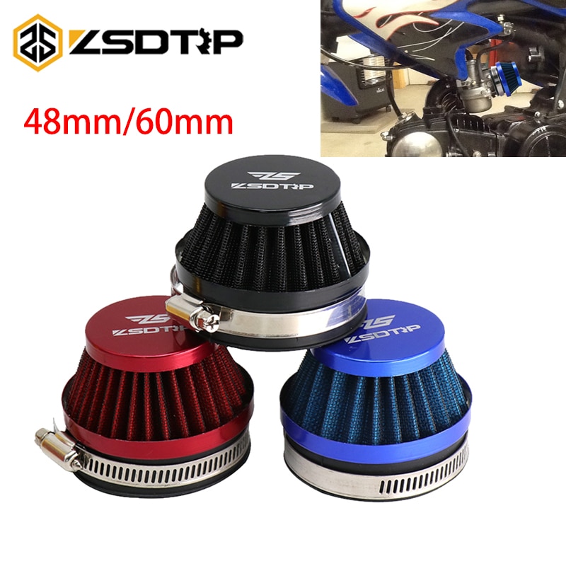ZSDTRP 48mm 55mm 60mm Stahl Luftfilter Für 2 Hub Motor- PWK 21/24/26/28/30mm PE28 PE30 PWK 33mm 35mm Vergaser ATV UTV Quad