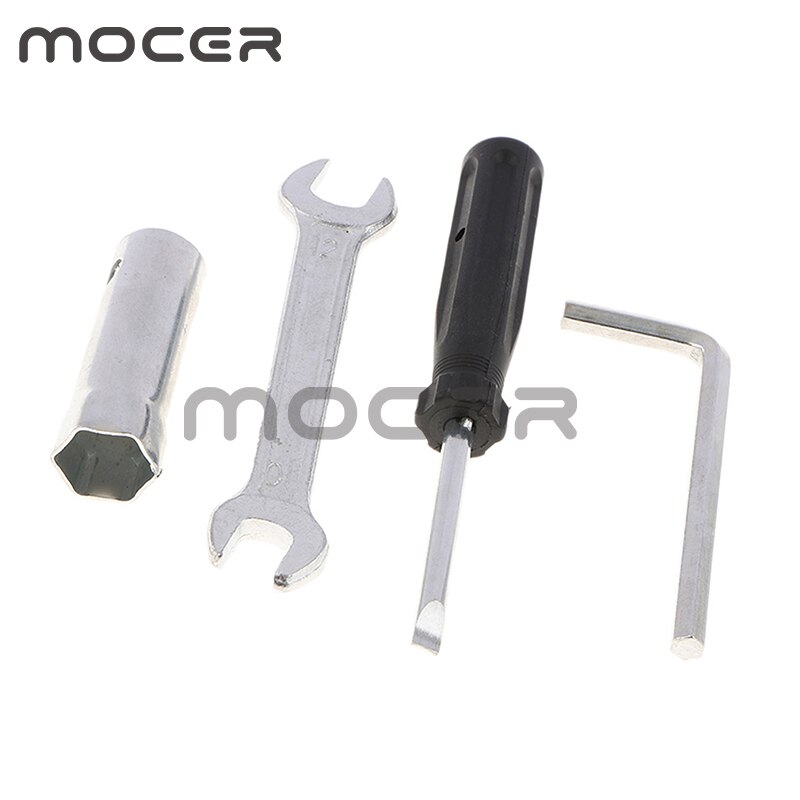 Pieces of 4 Mechanics Tool Set Spark Plug Sockets Open End Spanners Screwdriver