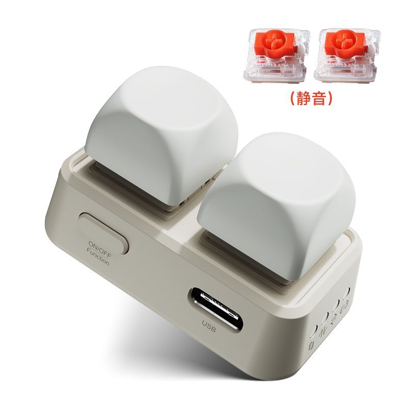HanLinYue Free2 Mini Portable Keyboard Bluetooth RGB Swap Two-key E-book Page Turner PC Accessories for Tablet/phone/reader: Natural / BLACK SWITCH