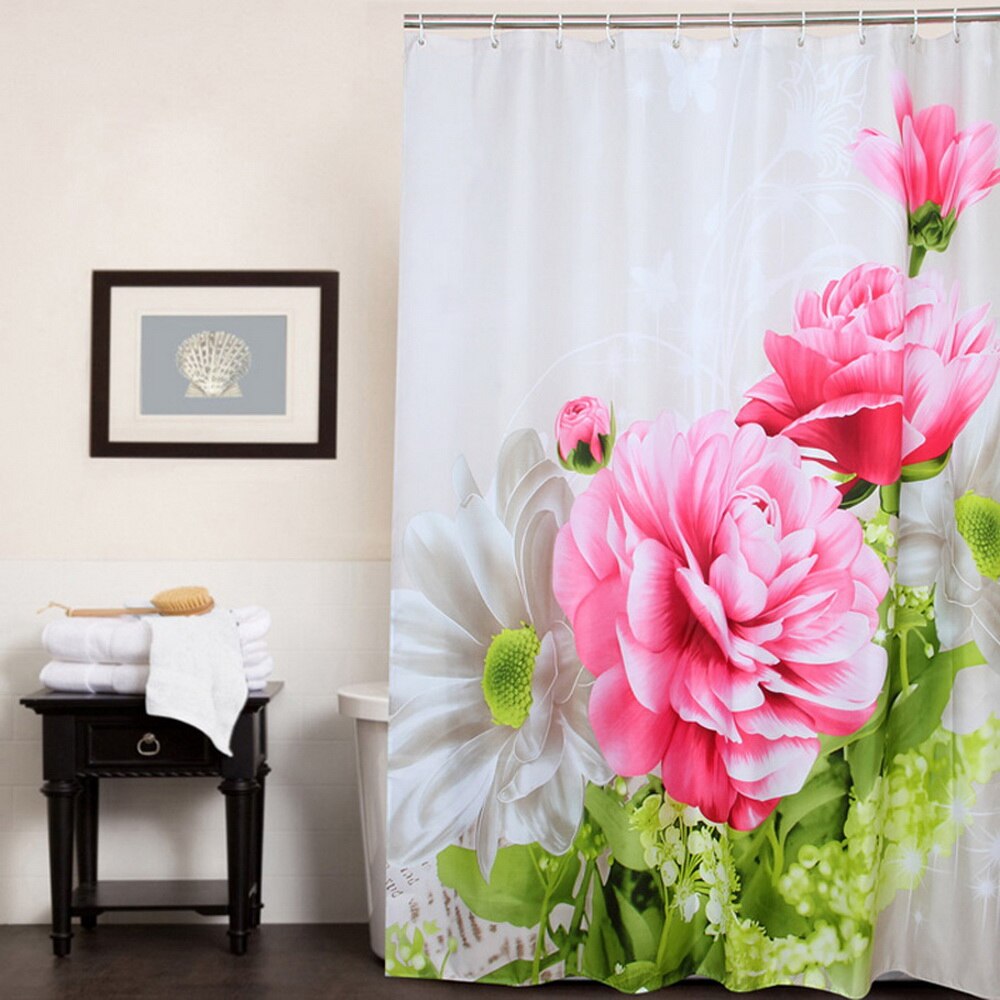 Happy Tree Polyester Rode Pioen Douchegordijn Dikk... – Vicedeal