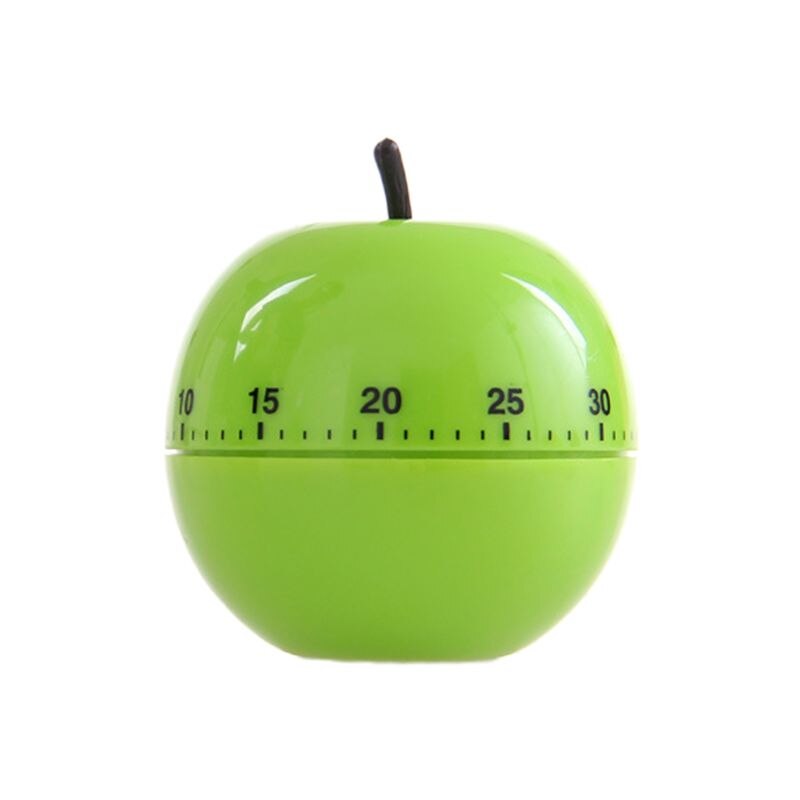 Green Cute Fruit Shape Mechanical Kitchen Timer Loud 60 Minutes Time Interval