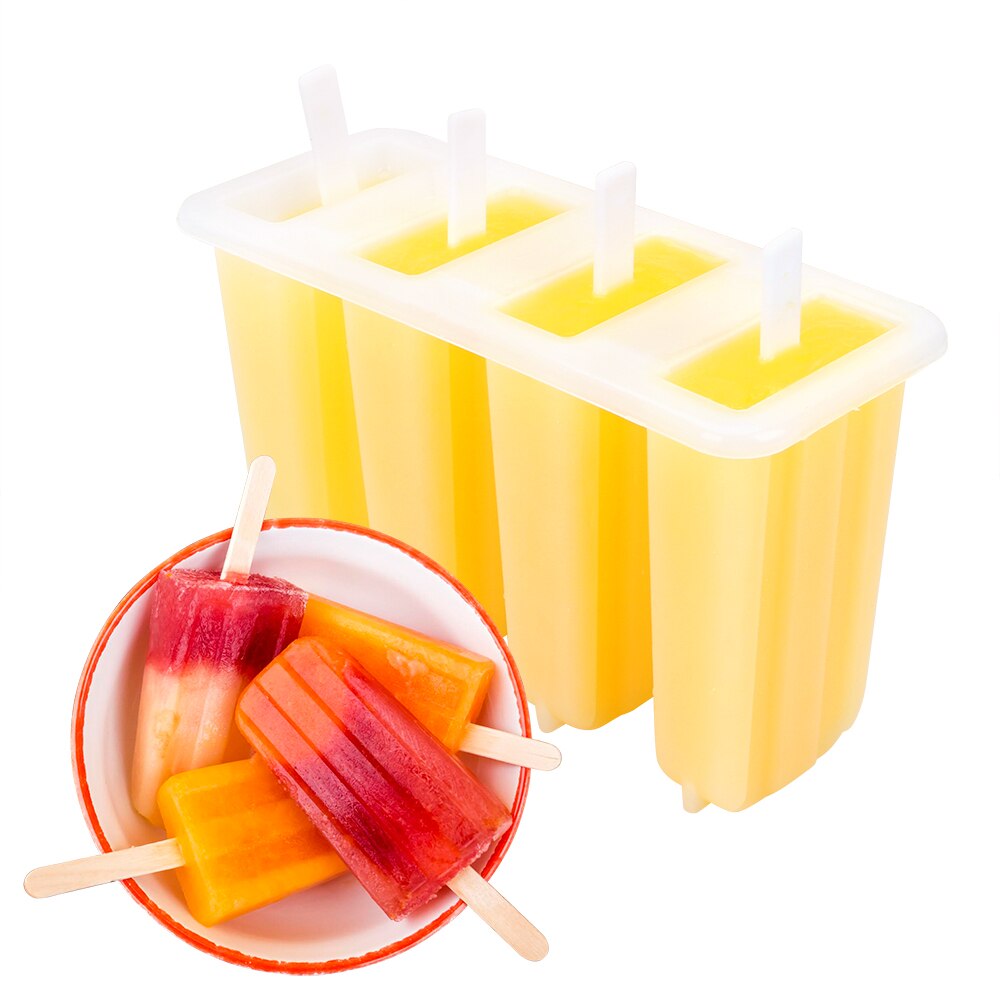 4 Cavity DIY Ice Cream Mould Popsicle Maker Dessert Mold Ice Cream Tool Ice Cream Mold Tray With Popsicle