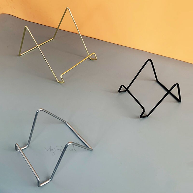 Black/Gold Holder Metal Desktop Display Stand Storage Shelf For CD LP Vinyl Record EP