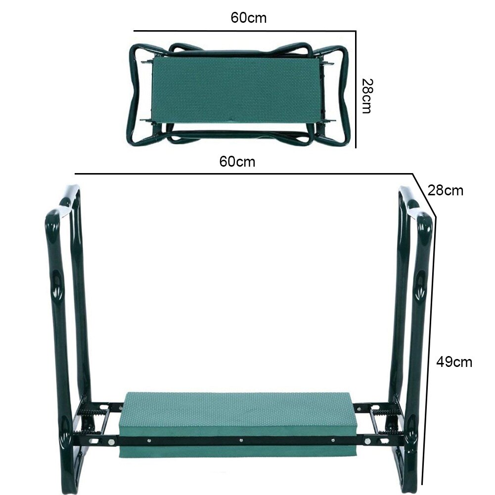 Gardening Kneeler With Handles Folding Stainless Steel Garden Stool With EVA Kneeling Pad Gardening Supply Side Pocket