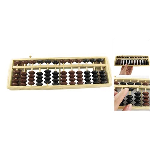 Ábaco de madera Soroban japonés de cálculo escolar de cuentas negras marrones: Default Title