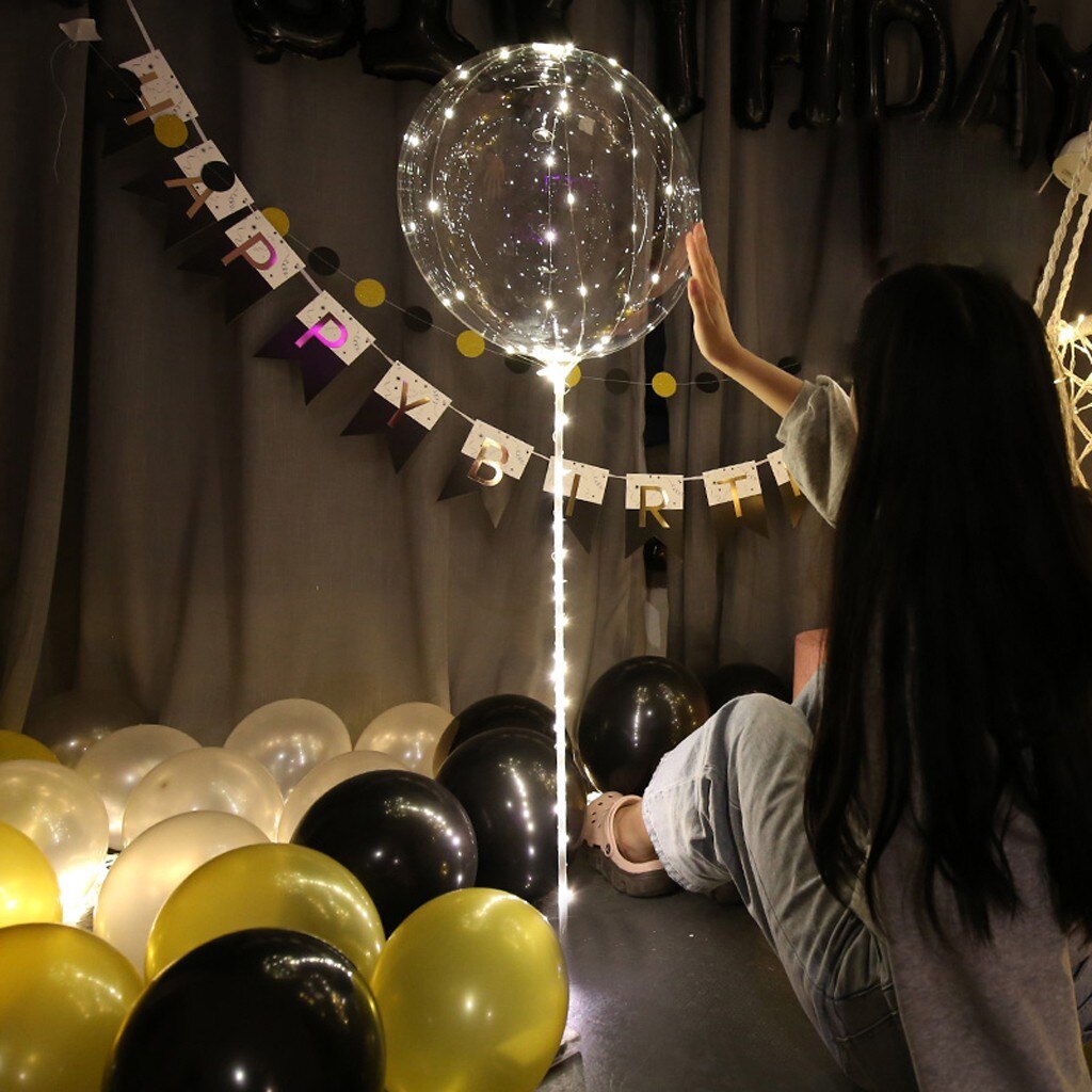 Réutilisable LED Lumineuse BALLON Transparent Rond Bulle Fête D'anniversaire Décoration De Mariage Ballon À BULLES Bébé Douche Enfants Jouet: 1 suit