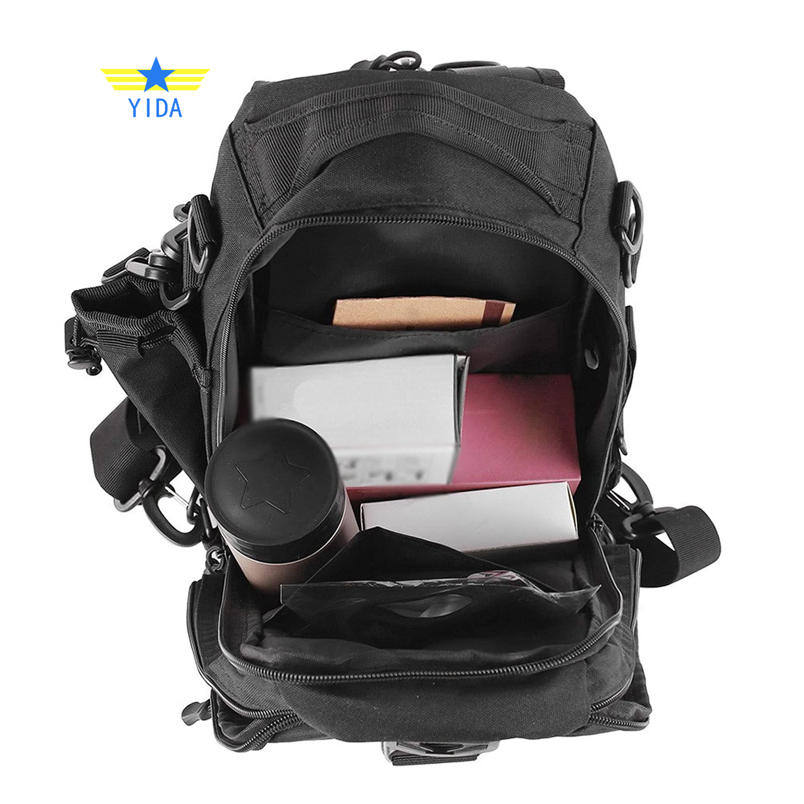 DulBackpack-Sac de poitrine d'extérieur, sac de jour de chasse, sac initié, simple, double, randonnée, escalade