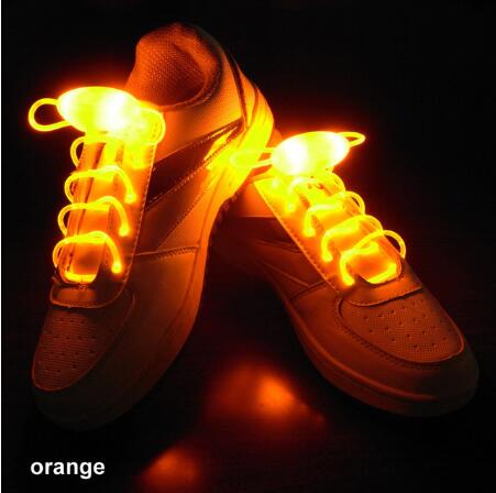1 par 100cm led lys glød snørebånd glød stick blinkende farvet neon snørebånd lysende snørebånd fest: Orange
