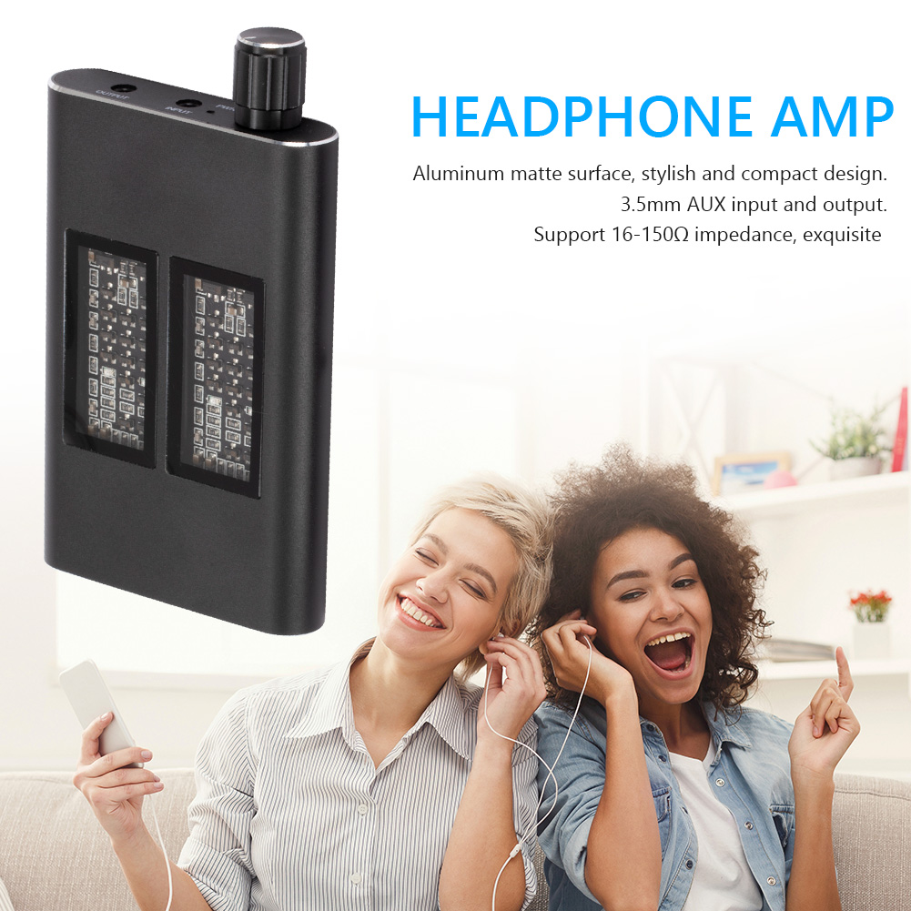 3.5Mm Jack Aux Draagbare Telefoon Muziekspeler Oortelefoon Verstelbare Audio Amp Hifi Hoofdtelefoon Koptelefoon Versterker