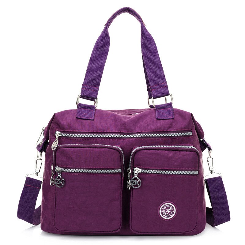 Vrouwen Top-Handvat Schoudertas Luxe Handtassen Nylon Messenger Bags Beach Casual Tote Vrouwelijke Purse Crossbody Tassen: purple