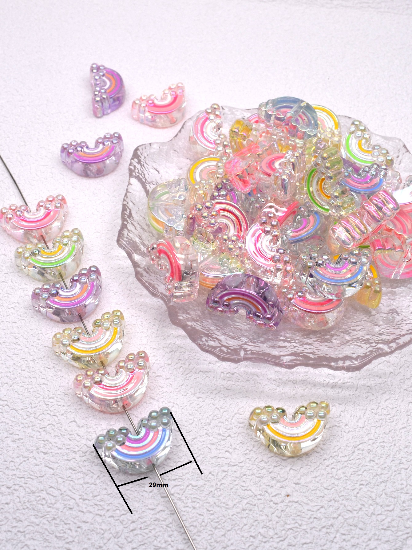 4/10pcs/bag Acrylic Beads Heart Star Flower Beads Color Painting Loose Spacer Beads for Jewelry Making DIY Phone Chain Bead Pen