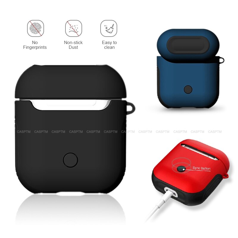 De Lujo TPU blando colorido + funda de silicona para PC para los Airpods 1 2 auriculares Bluetooth con carcasa para los Airpods de Apple funda de silicona accesorio