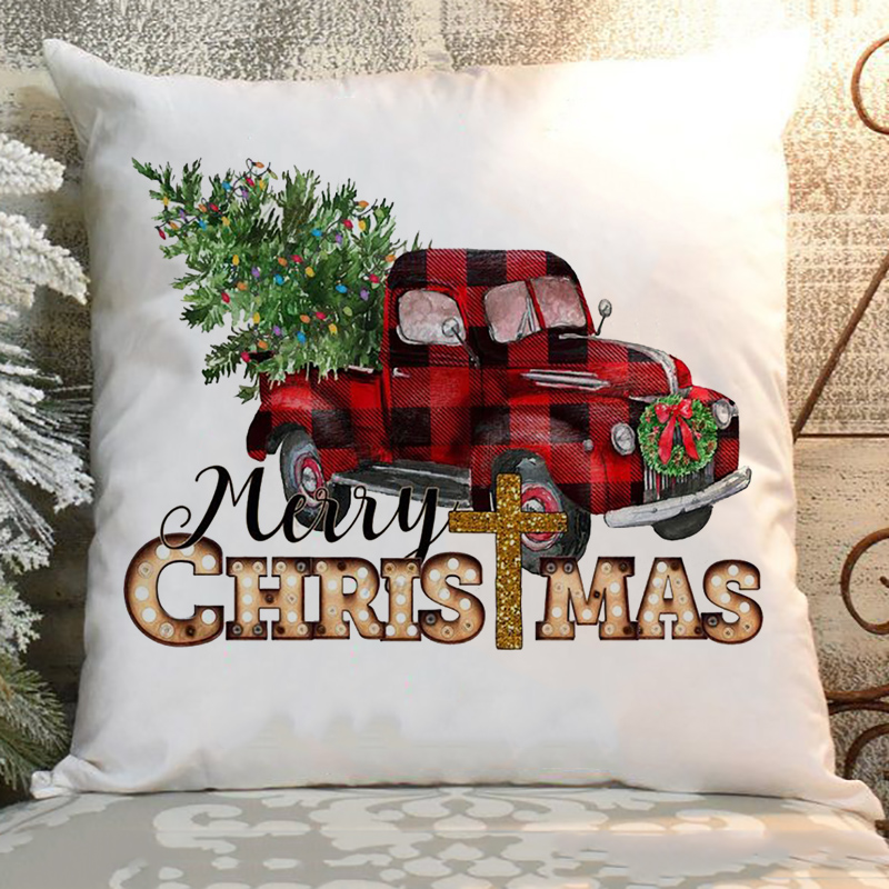 Kerst Kussenhoes 45*45 Kussensloop Sofa Kussens Kussenslopen Film Kijken Kussenslopen Home Decor Feestdagen